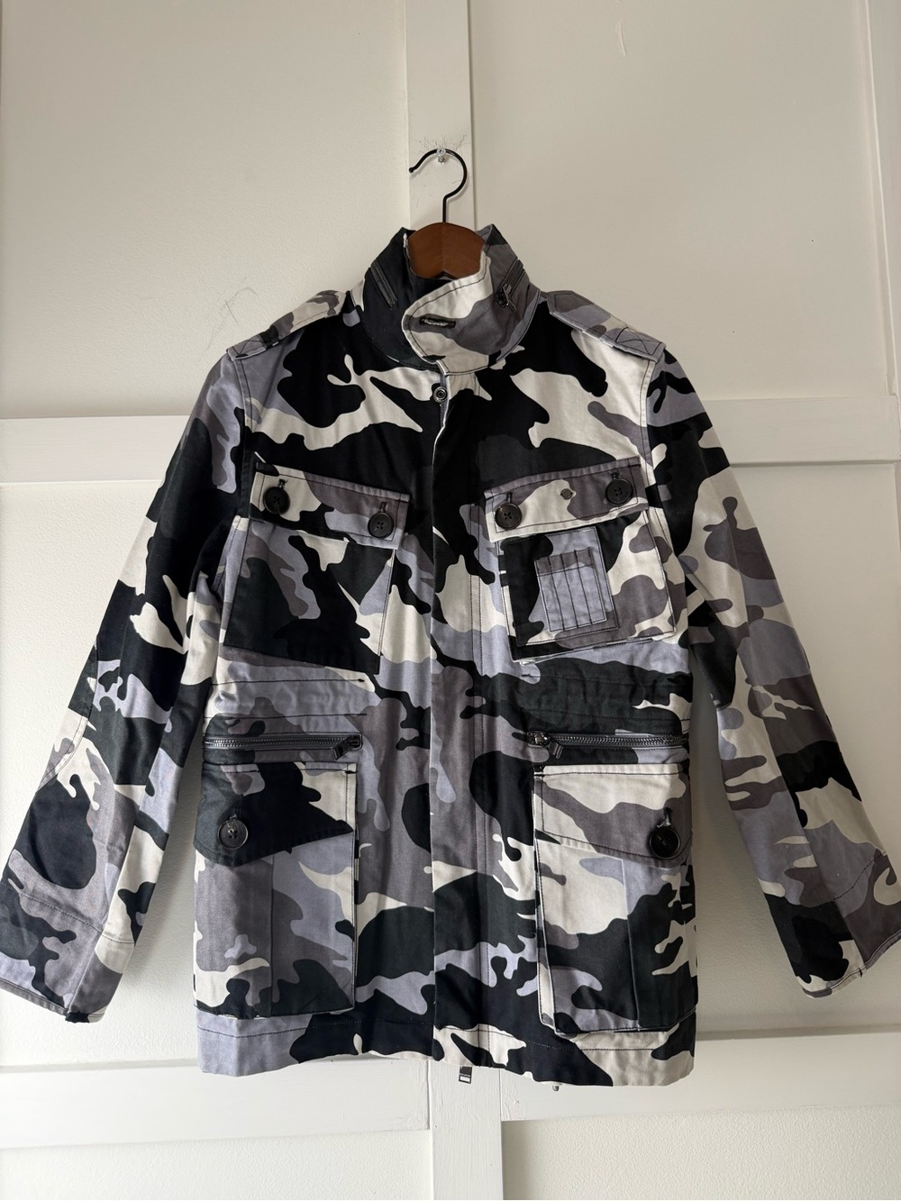 #2 Zadig & Voltaire Kola Camo Silver Skull Utility Jacket XS